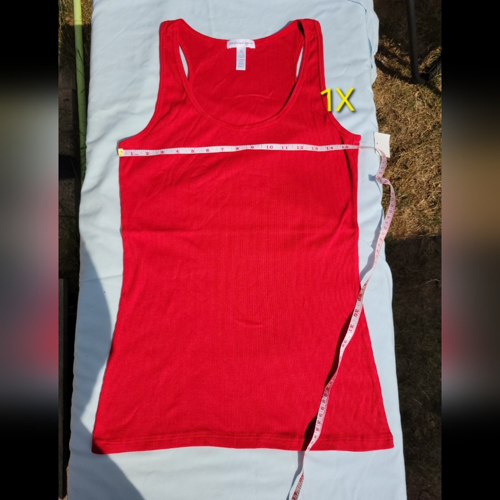 Ambiance Bold Red Tank Top Size 1x 2x 3x
